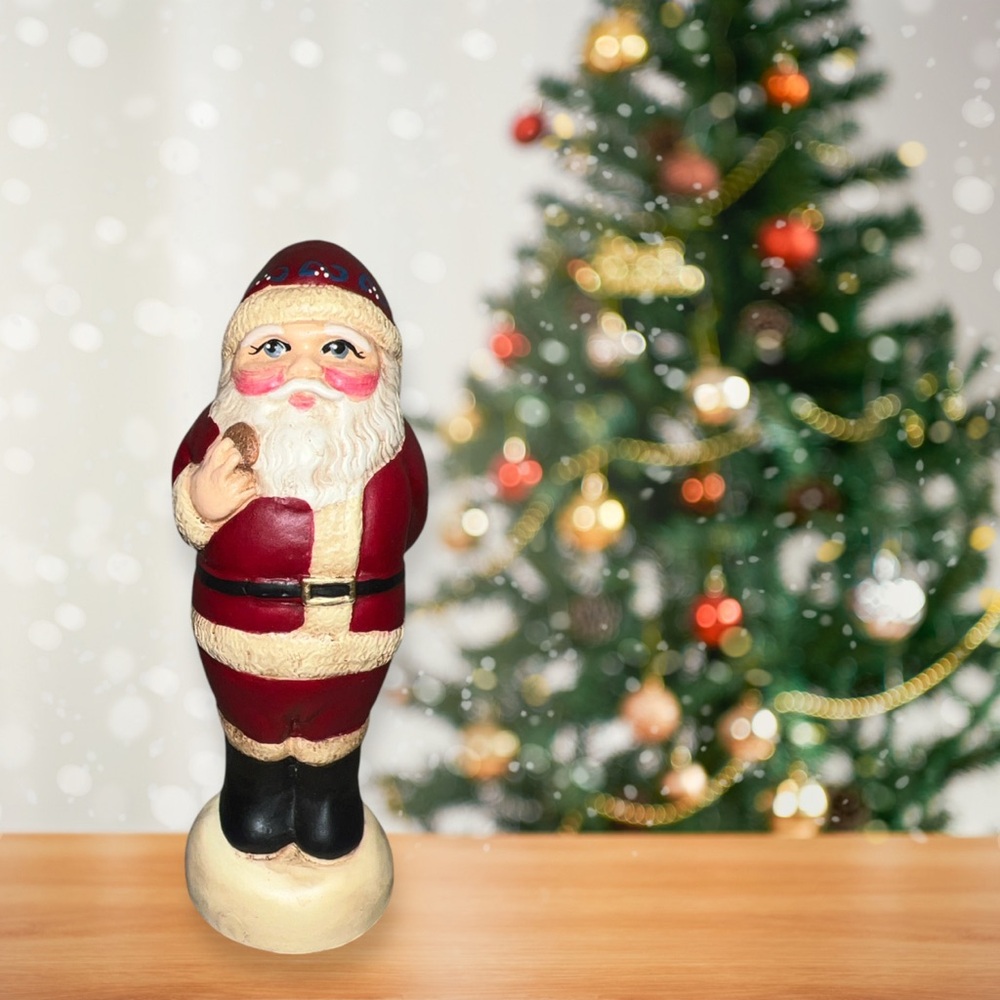 Klaus Kwickl Santa LeFleur Figurine  Enesco Cookies For Santa 4.5”